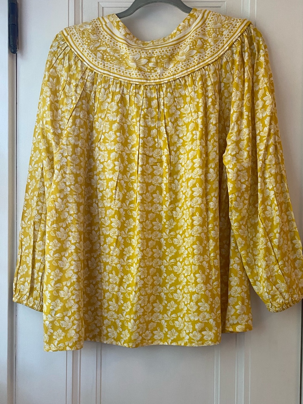NWOT Style & Co airy rayon top lemon yellow floral block print XL - Picture 5 of 5